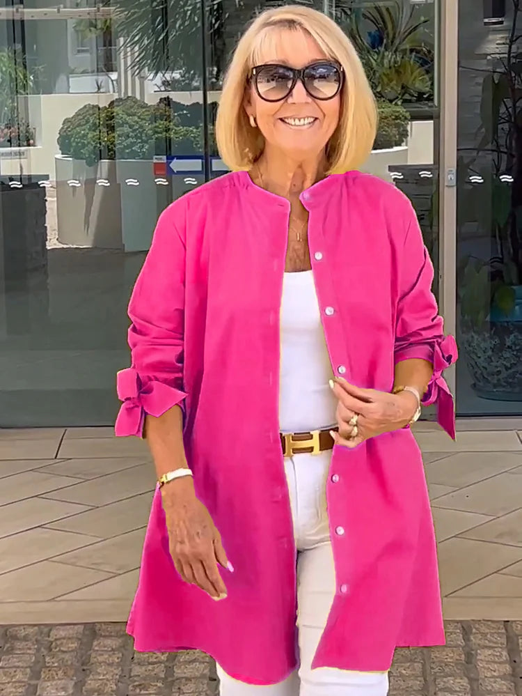 AMELISE | Charming Gathered Shirt Jacket