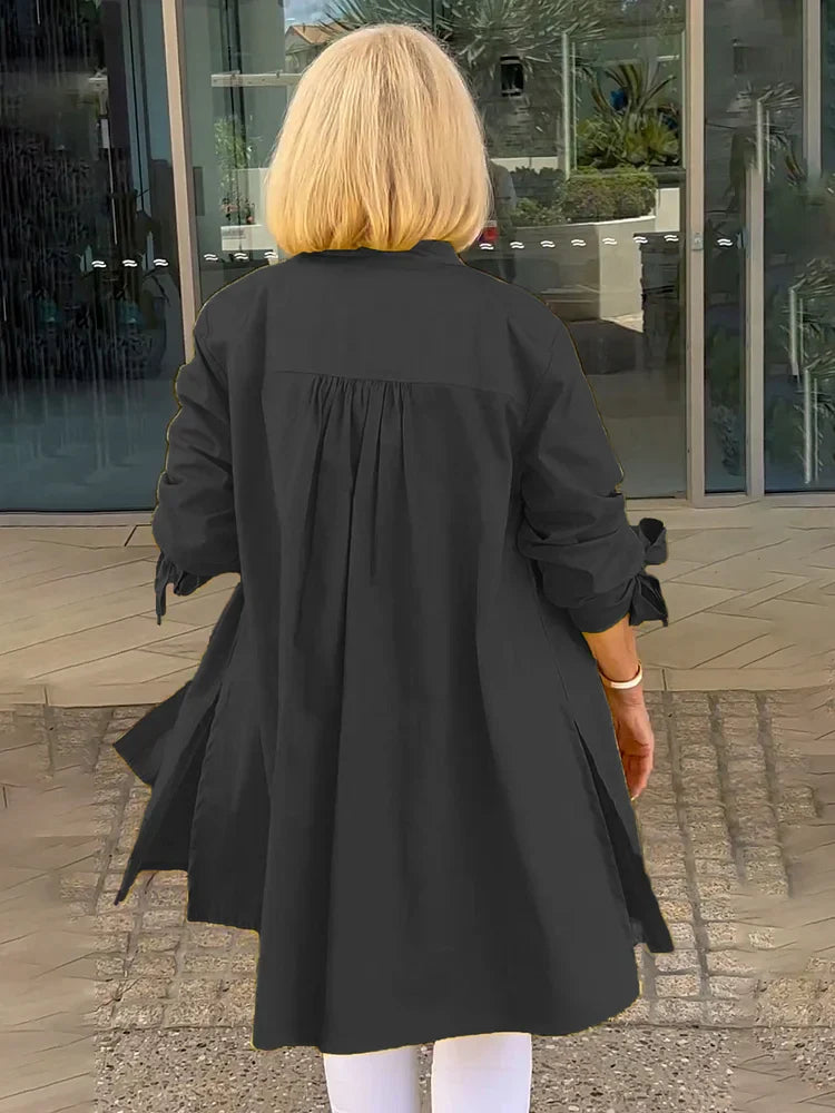 AMELISE | Charming Gathered Shirt Jacket