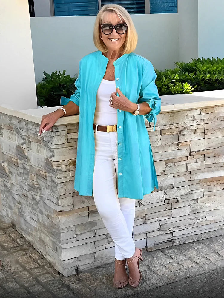 AMELISE | Charming Gathered Shirt Jacket