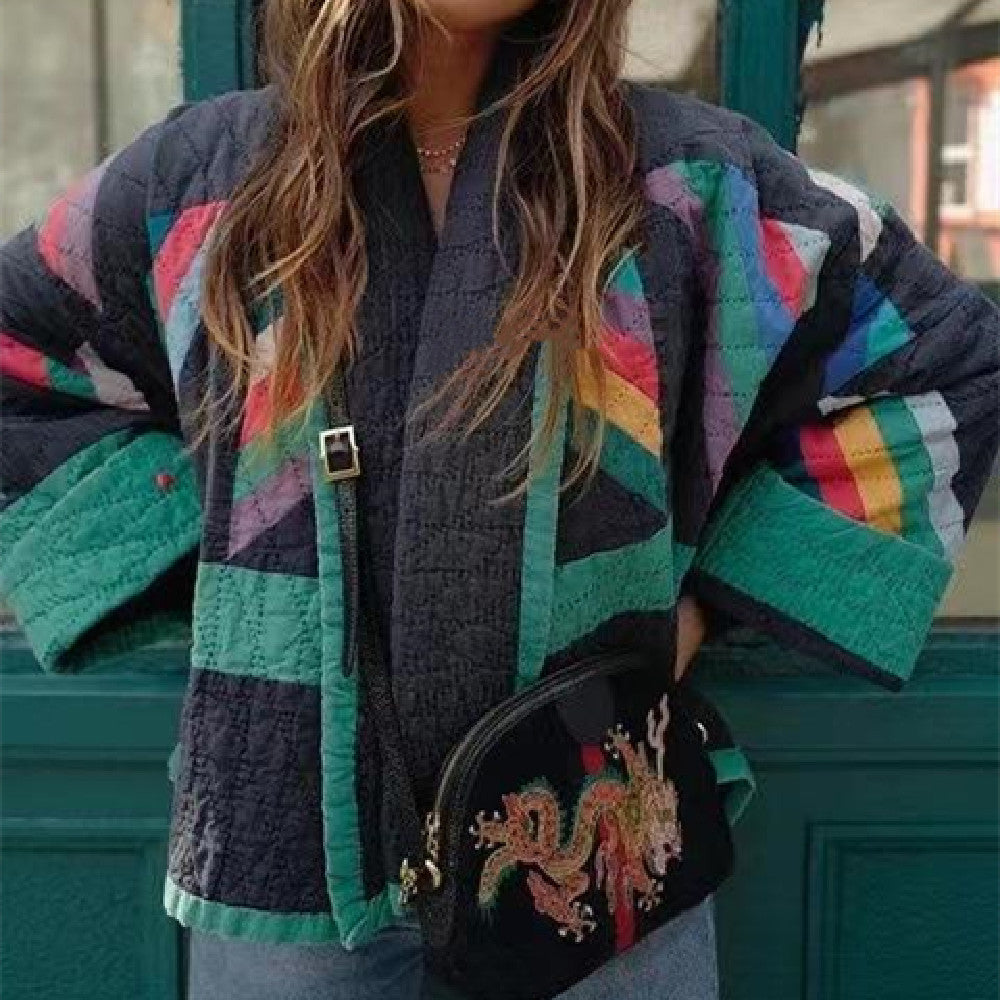 NOVARA | Bold Retro Patchwork Coat