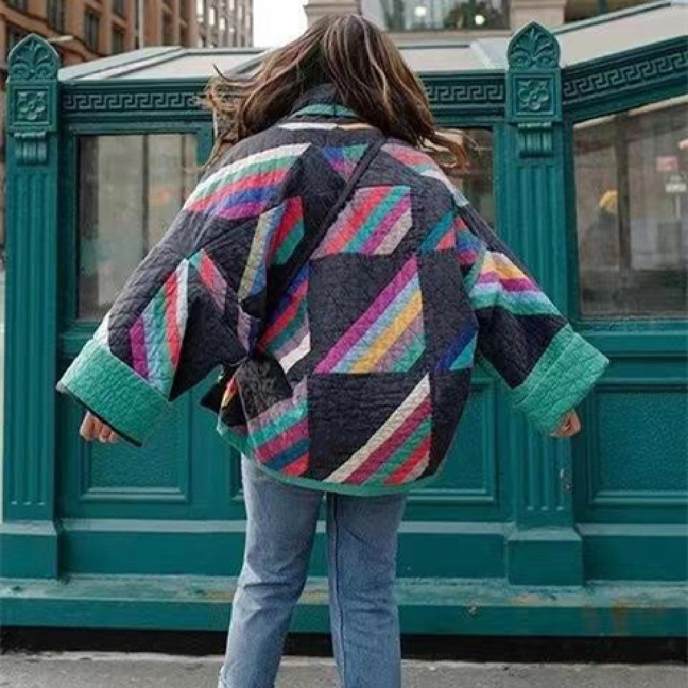 NOVARA | Bold Retro Patchwork Coat
