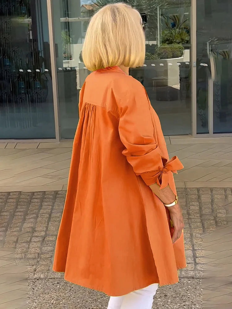 AMELISE | Charming Gathered Shirt Jacket