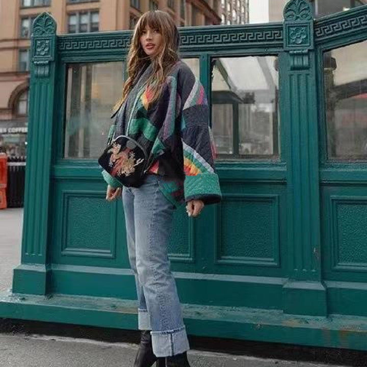 NOVARA | Bold Retro Patchwork Coat
