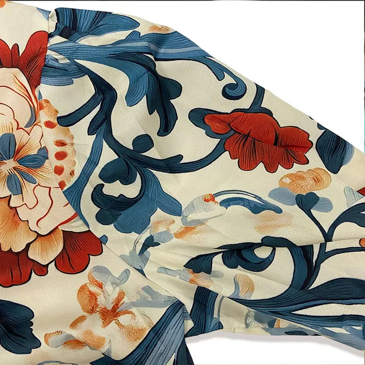 Serenity | Classy Vintage Floral Printed Blouse