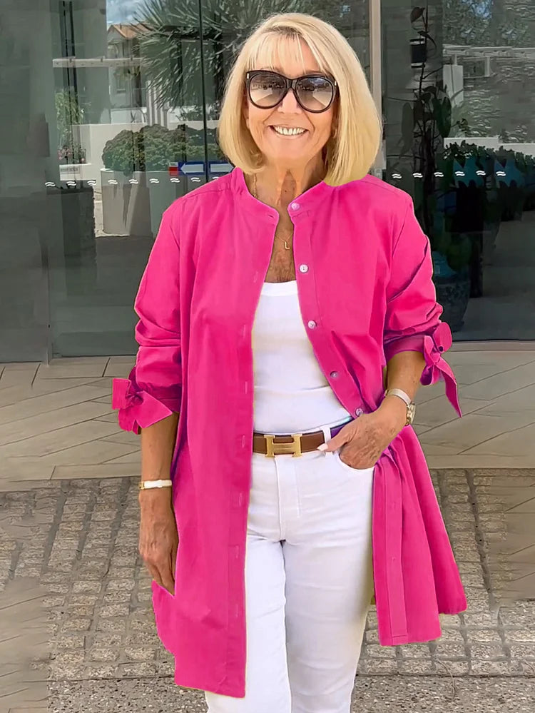 AMELISE | Charming Gathered Shirt Jacket