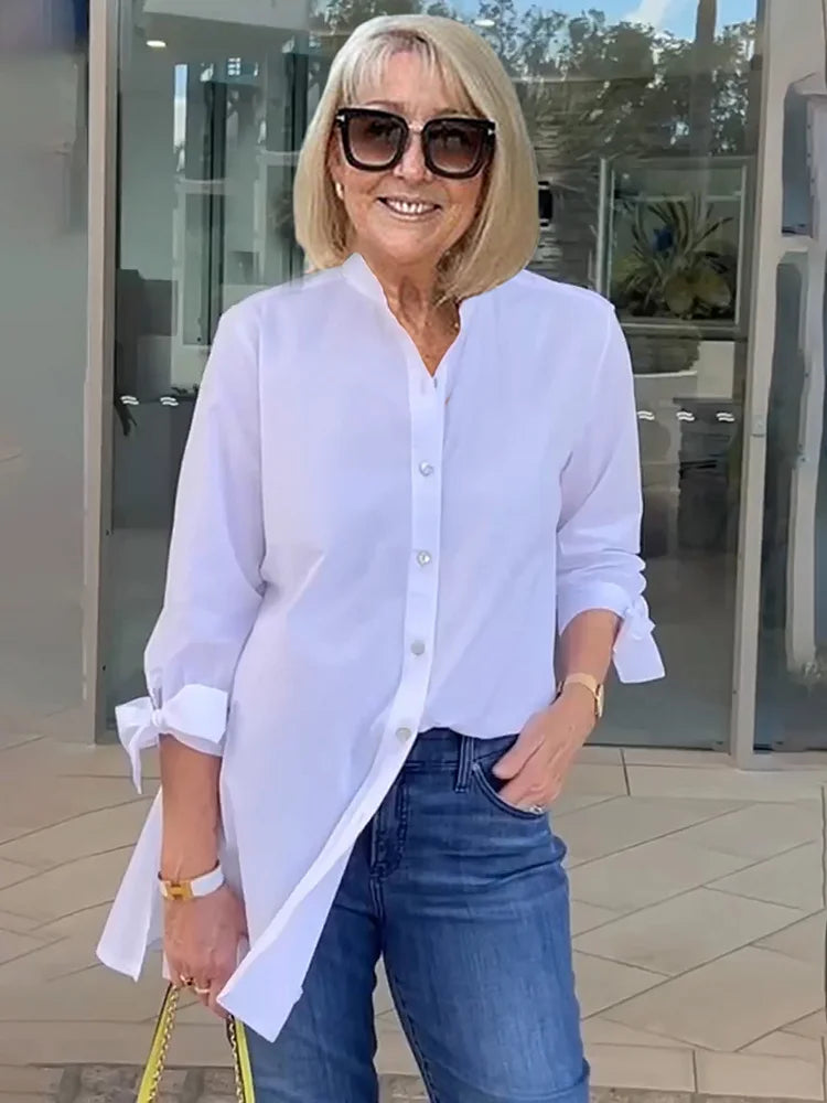AMELISE | Charming Gathered Shirt Jacket
