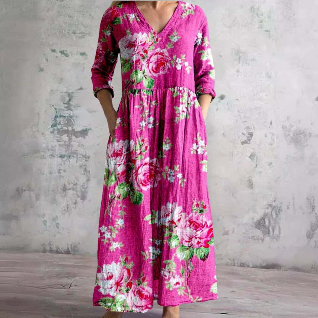 ELIORA | Floral V-Neck Dress