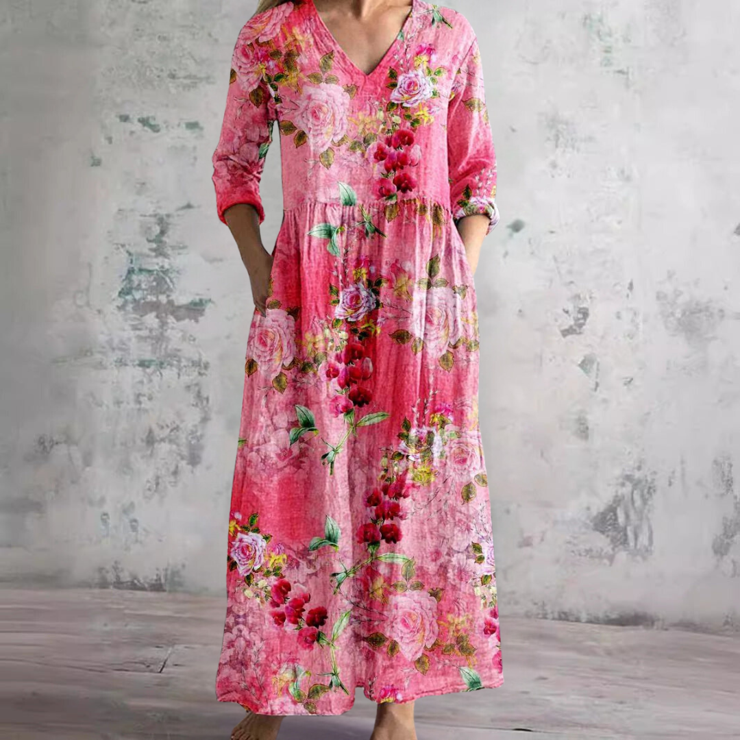 ELIORA | Floral V-Neck Dress