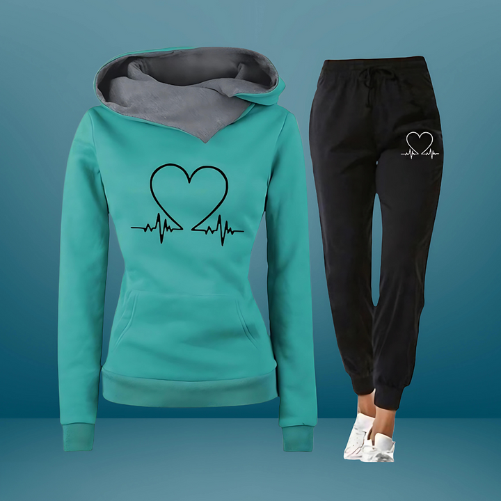 AMORELLA | Heart Print Women’s Tracksuit