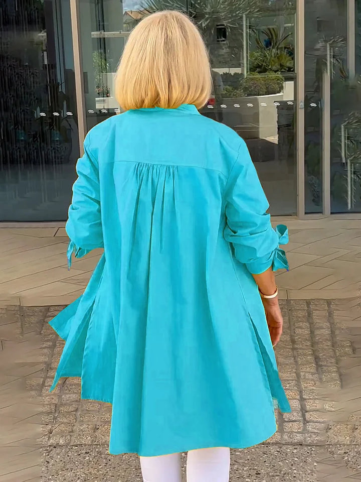 AMELISE | Charming Gathered Shirt Jacket