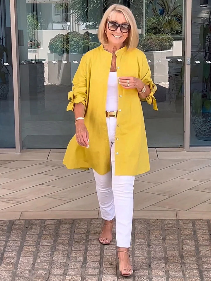 AMELISE | Charming Gathered Shirt Jacket