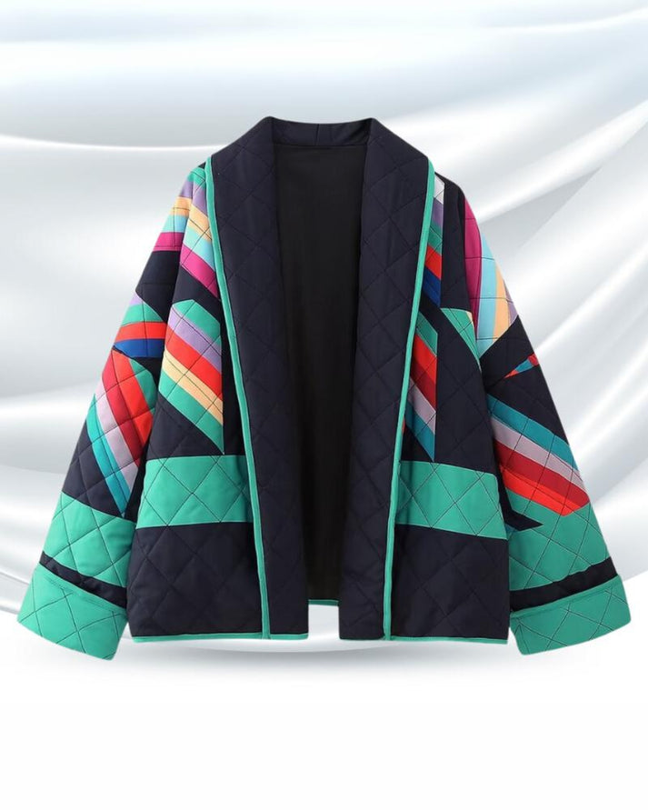 NOVARA | Bold Retro Patchwork Coat