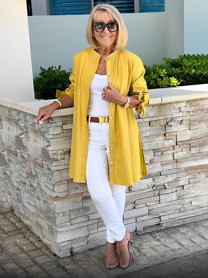 AMELISE | Charming Gathered Shirt Jacket
