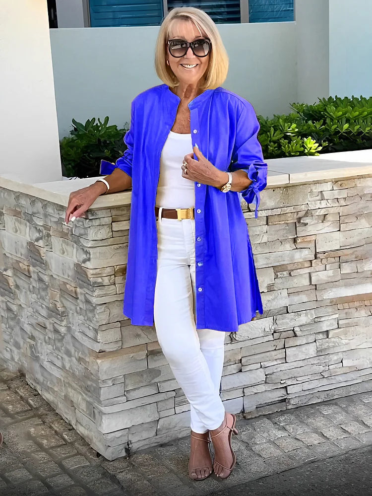 AMELISE | Charming Gathered Shirt Jacket