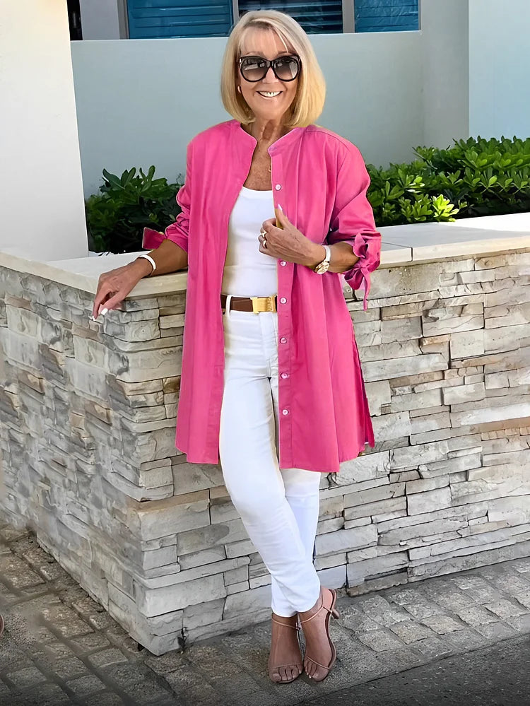AMELISE | Charming Gathered Shirt Jacket