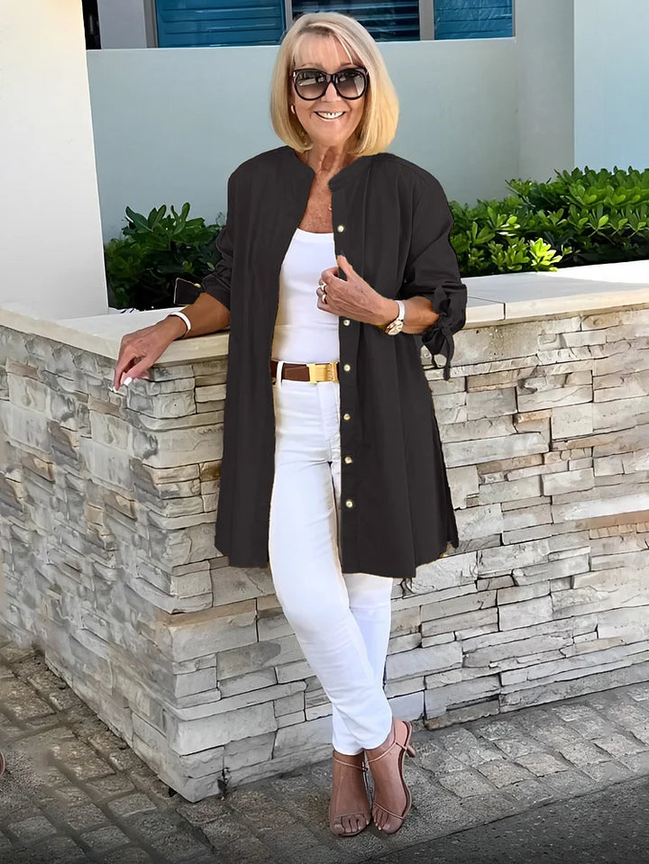 AMELISE | Charming Gathered Shirt Jacket