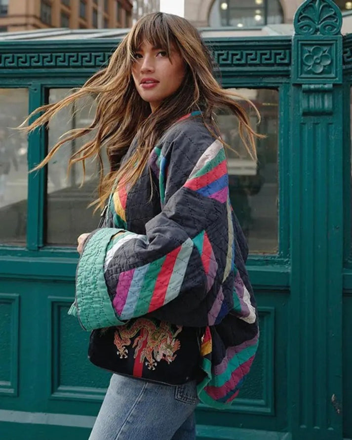 NOVARA | Bold Retro Patchwork Coat