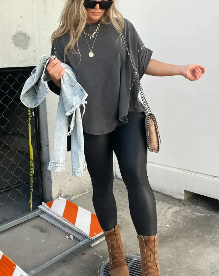 Briella | Studded Oversized Tee